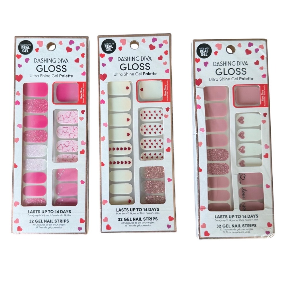 Dashing Diva Ultra Shine Gel Palette 3pk Cutie Pie Light Hearted Love Notes